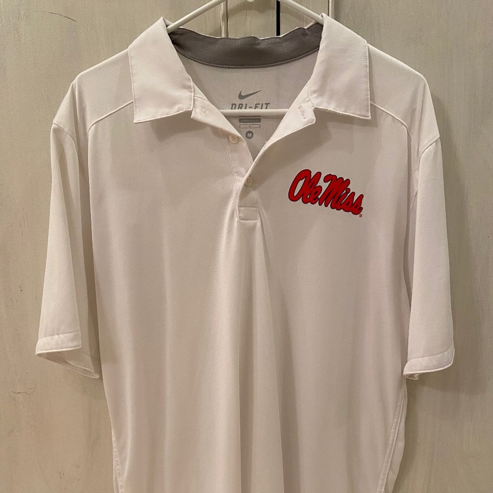 Nike Dri-Fit Ole Miss white polo